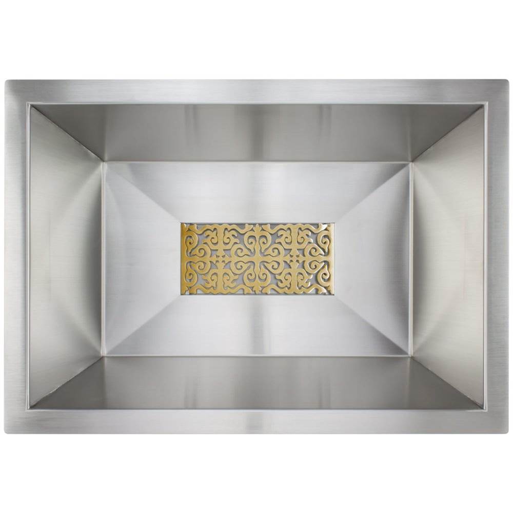 Linkasink - Medium Hawaiian Quilt Grate - Satin Unlacquered Brass
