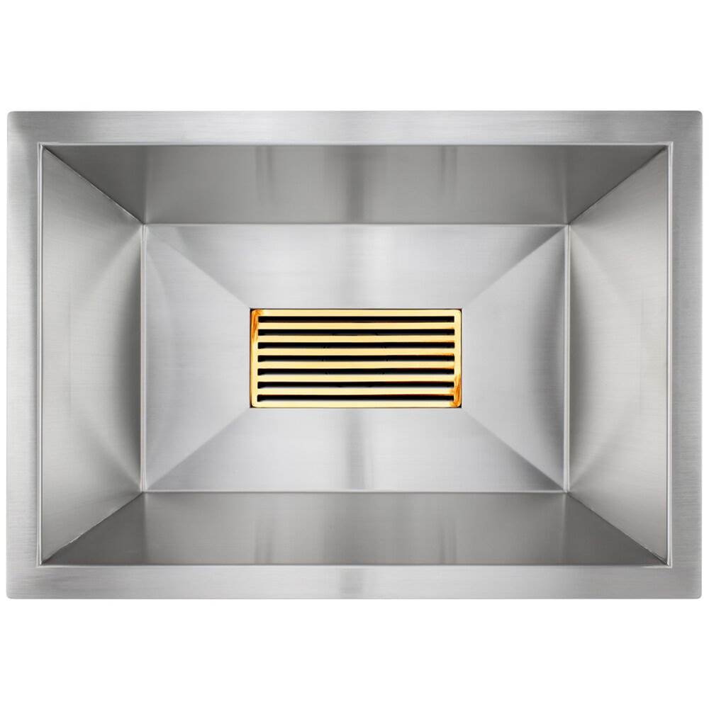 Linkasink - Medium Square Steel Bars Grate - Polished Unlacquered Brass