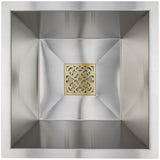 Linkasink - Small Filigree Grate - Satin Unlacquered Brass