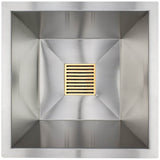 Linkasink - Small Square Steel Bars - Satin Unlacquered Brass