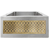 Linkasink - Panel  Small - Lyre  - Satin Unlacquered Brass - Satin Unlacquered Brass