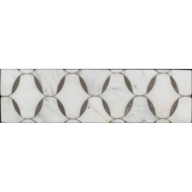 Linkasink - Panel - Marble Ovals - Not Removable - White with Gray Veining Marble