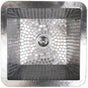 Linkasink - Hammered Stainless Steel - Drop-In Small Square w/ Stainless Steel Mosaic Interior - Stainless Steel