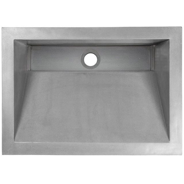 Linkasink - HENRY: Concrete Rectangle Sloped with Grate Recess Sink - Gray Concrete