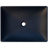 Linkasink - LILY: Concrete Rectangle Semi-Recessed Vessel Sink - Black Concrete