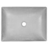 Linkasink - LILY: Concrete Rectangle Semi-Recessed Vessel Sink - Gray Concrete