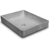 LILY: Concrete Rectangle Semi-Recessed Vessel Sink