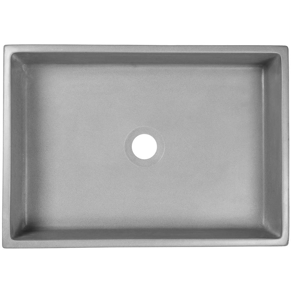 Linkasink - PHOEBE: Concrete Rectangle Vessel Sink - Gray Concrete