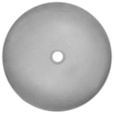 Linkasink - RUBY: Concrete Round Semi-Recessed Vessel Sink - Gray Concrete