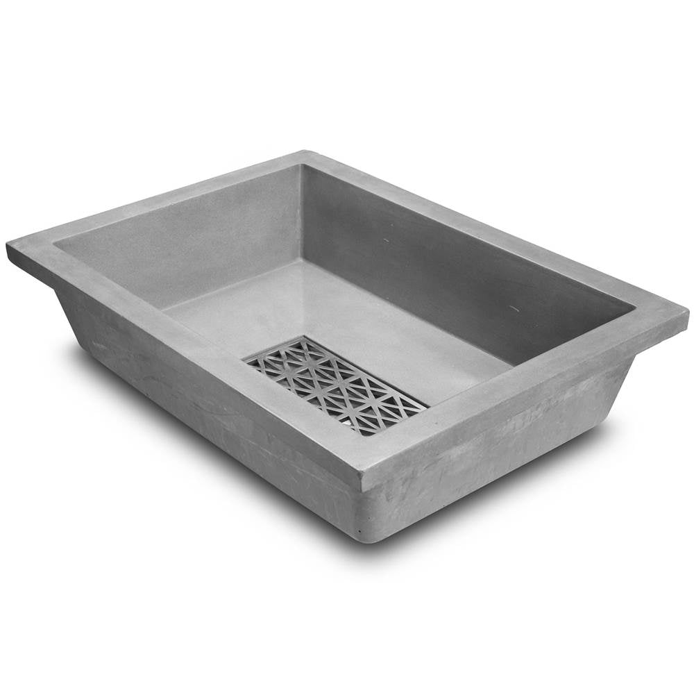 OLIVER: Concrete Rectangle Sink with Grate Recess