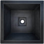 Linkasink - ARLO: Concrete Square Sink with Grate Recess - Black Concrete