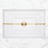 Linkasink - AG01 STRIPE - White  Glass with Gold accent