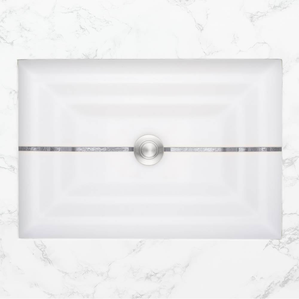 Linkasink - AG01 STRIPE - White Glass with Silver accent
