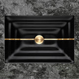 Linkasink - AG01 STRIPE - Black Glass with Brass accent