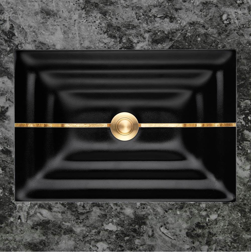 Linkasink - AG01 STRIPE - Black Glass with Gold accent