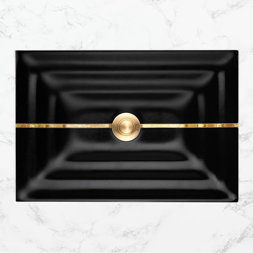 Linkasink - AG01 STRIPE - Black Glass with Gold accent