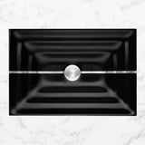 Linkasink - AG01 STRIPE - Black Glass with Silver accent