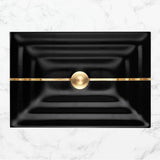 Linkasink - AG01 STRIPE - Black Glass with Gold accent