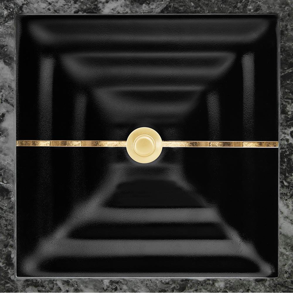 Linkasink - AG01 STRIPE - Black Glass with Brass accent