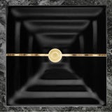 Linkasink - AG01 STRIPE - Black Glass with Brass accent