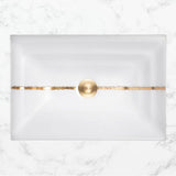 Linkasink - AG02 RIVER - White Glass with Brass accent