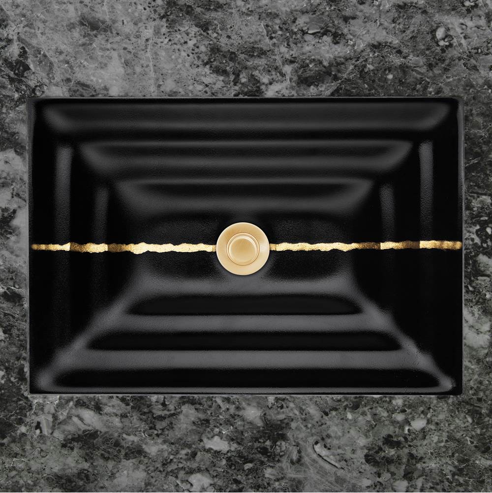 Linkasink - AG02 RIVER - Black Glass with Brass accent