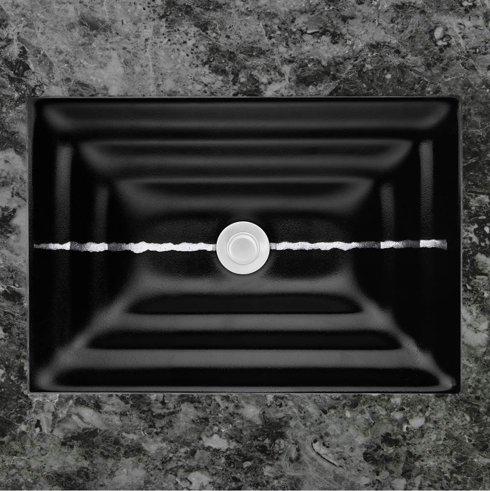 Linkasink - AG02 RIVER - Black Glass with Silver accent