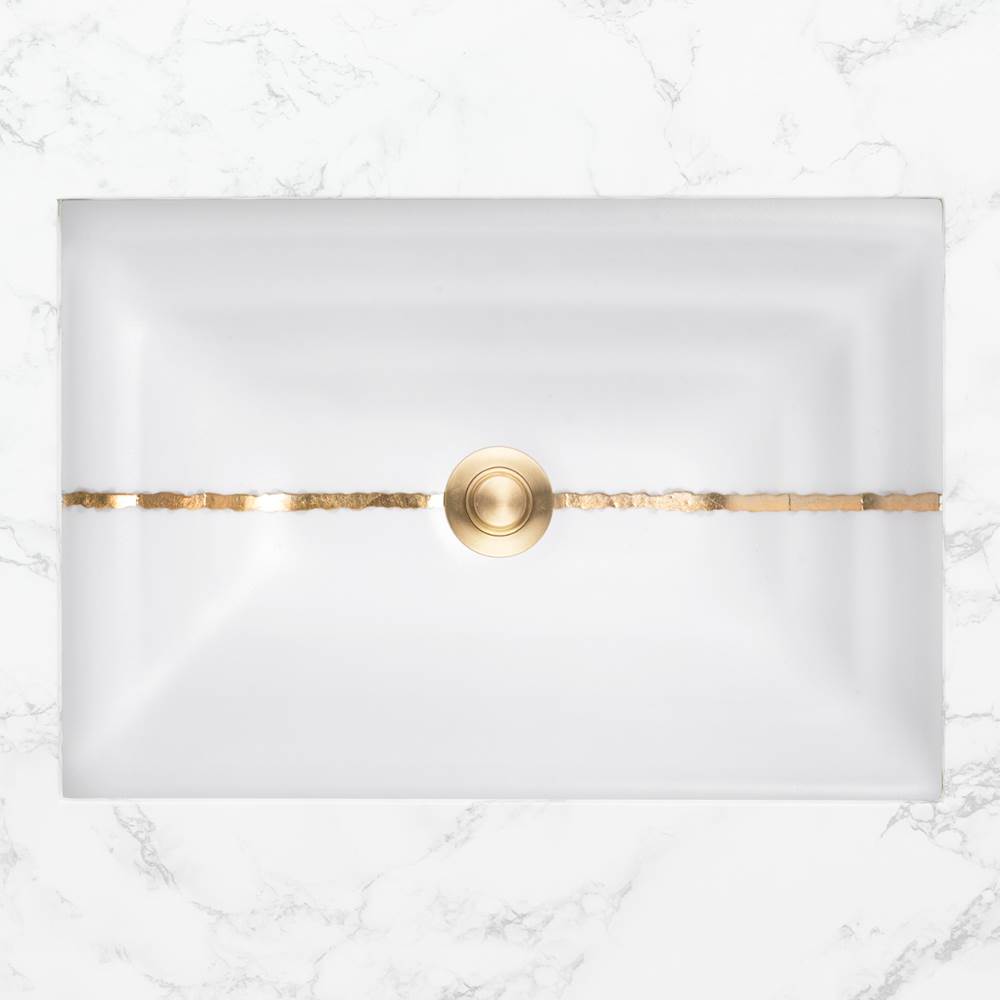 Linkasink - AG02 RIVER - White Glass with Brass accent