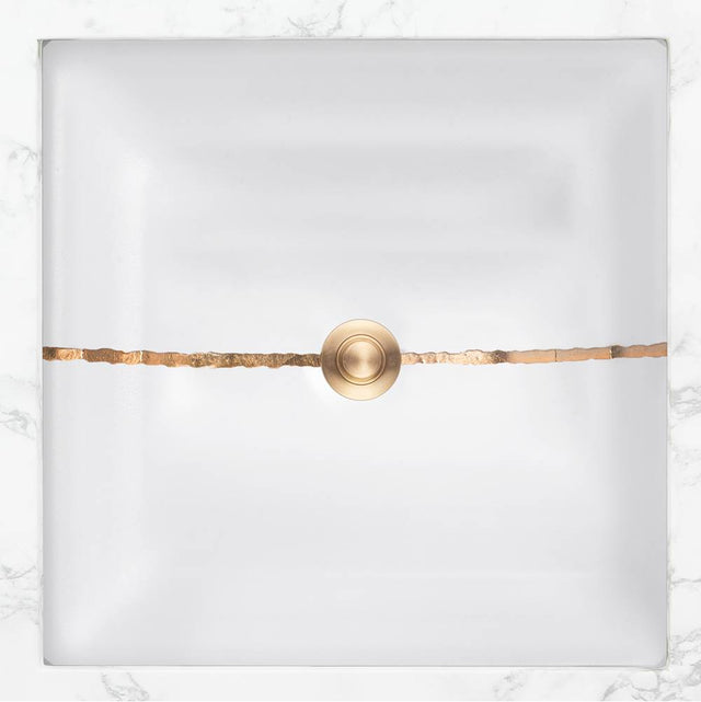 Linkasink - AG02 RIVER - White Glass with Brass accent