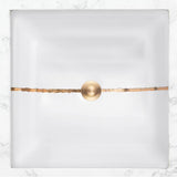 Linkasink - AG02 RIVER - White  Glass with Gold accent