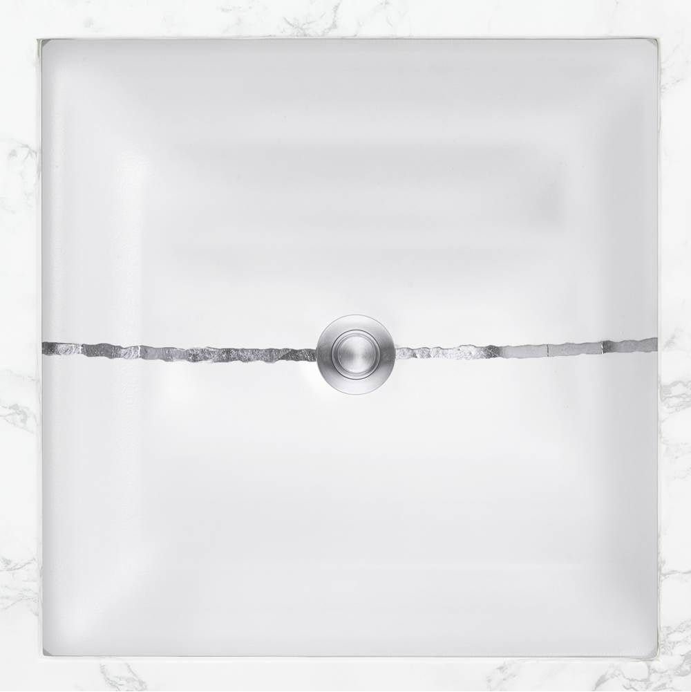 Linkasink - AG02 RIVER - White Glass with Silver accent