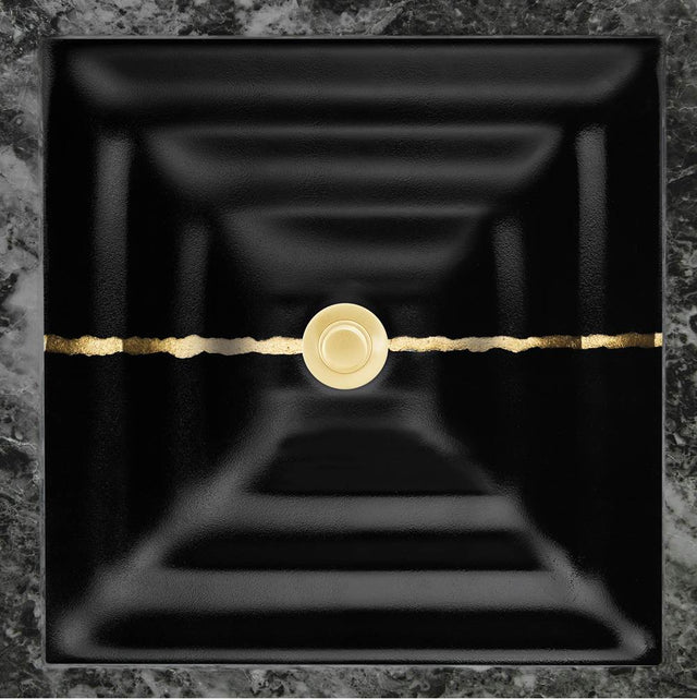 Linkasink - AG02 RIVER - Black Glass with Brass accent