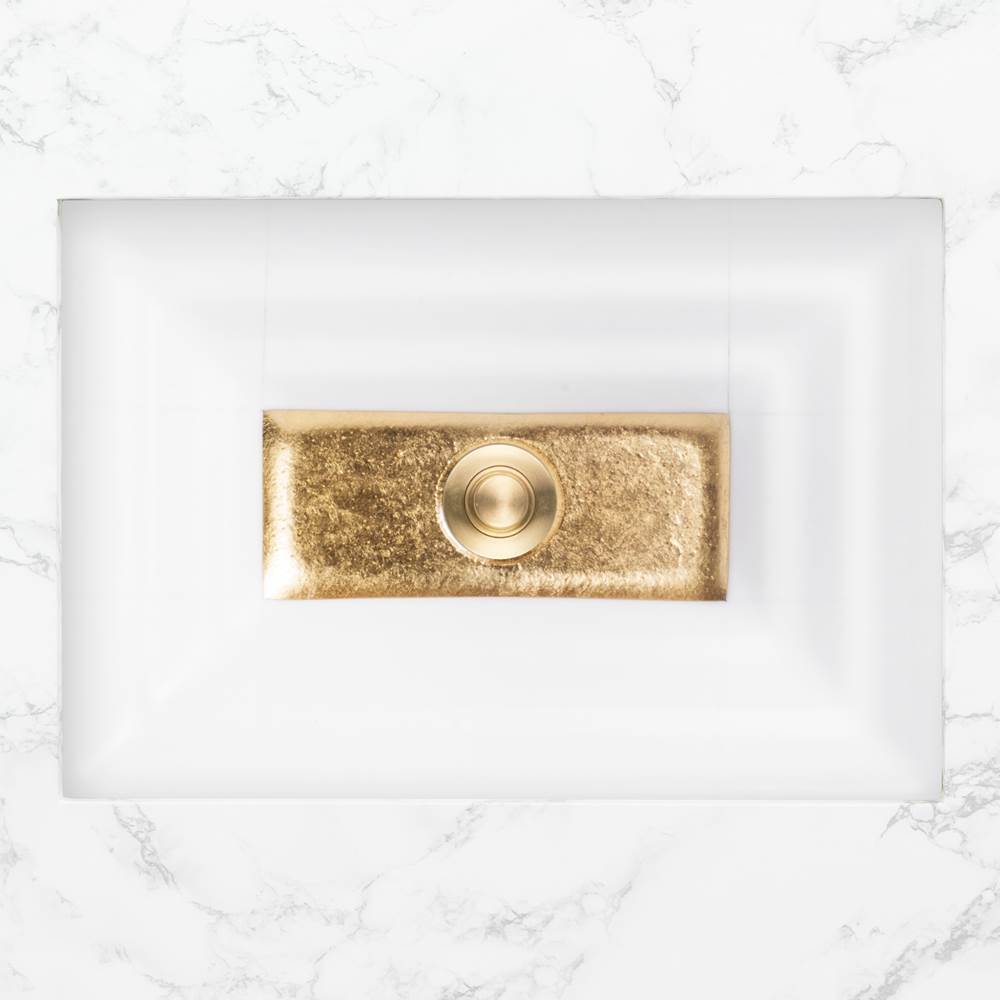 Linkasink - AG03 WINDOW - White Glass with Brass accent
