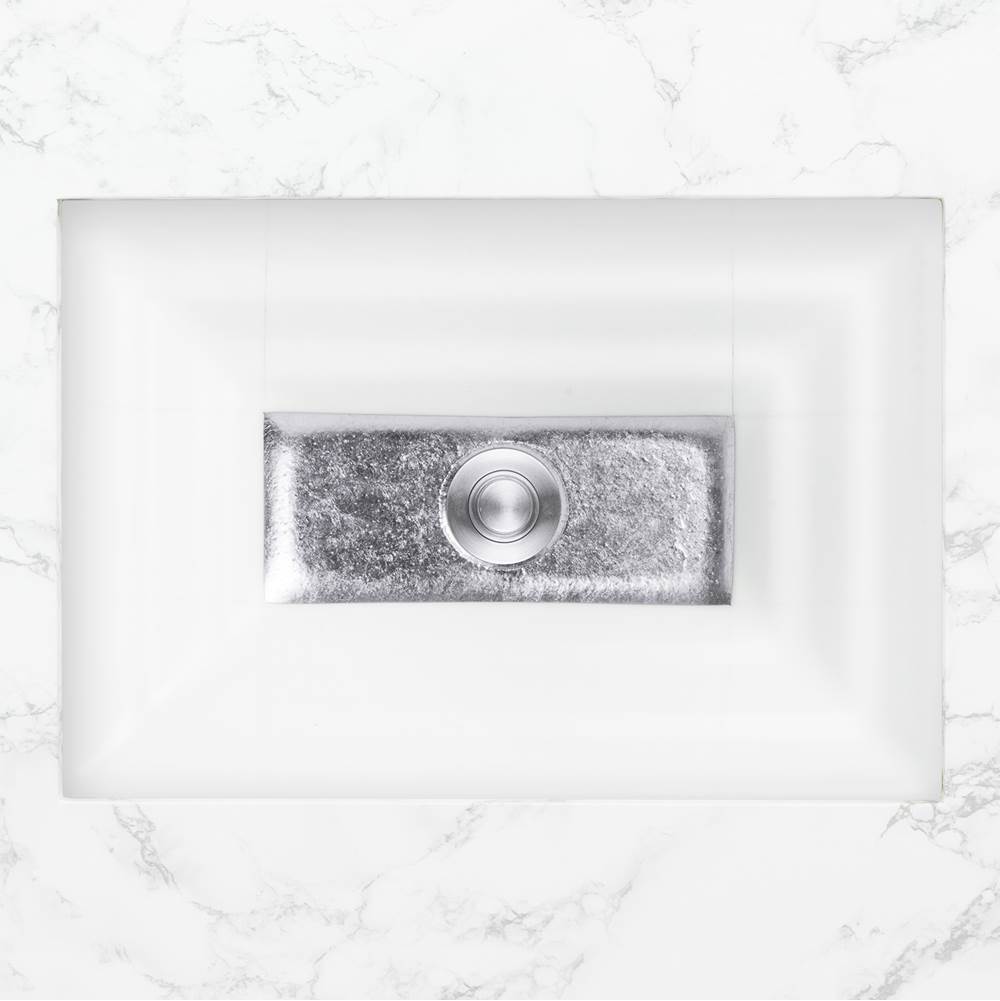 Linkasink - AG03 WINDOW - White Glass with Silver accent