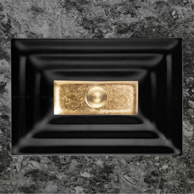 Linkasink - AG03 WINDOW - Black Glass with Brass accent