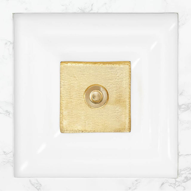 Linkasink - AG03 WINDOW - White Glass with Brass accent