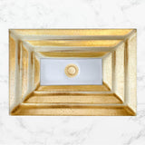 Linkasink - AG10 WINDOW - Glass, Brass Eglomise with White Window