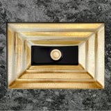 Linkasink - AG10 WINDOW - Glass, Brass Eglomise with Black Window