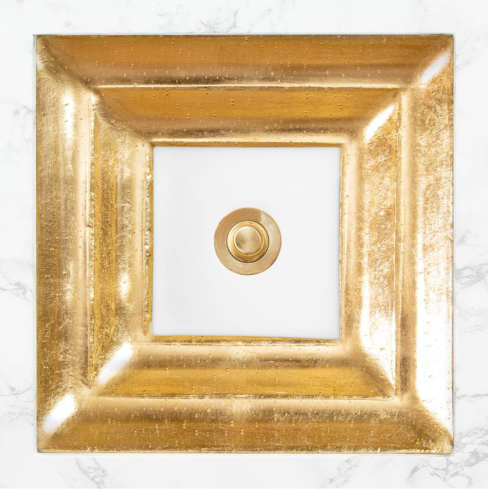 Linkasink - AG10 WINDOW - Glass, Brass Eglomise with White Window