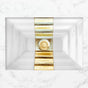 Linkasink - AG11 'GLOMIS' RIBBON - White Glass with Brass accent