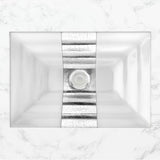 Linkasink - AG11 'GLOMIS' RIBBON - White Glass with Silver accent