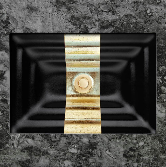 Linkasink - AG11 'GLOMIS' RIBBON - Black Glass with Gold accent