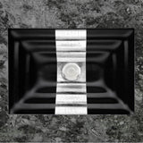 Linkasink - AG11 'GLOMIS' RIBBON - Black Glass with Silver accent