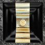 Linkasink - AG11 'GLOMIS' RIBBON - Black Glass with Brass accent