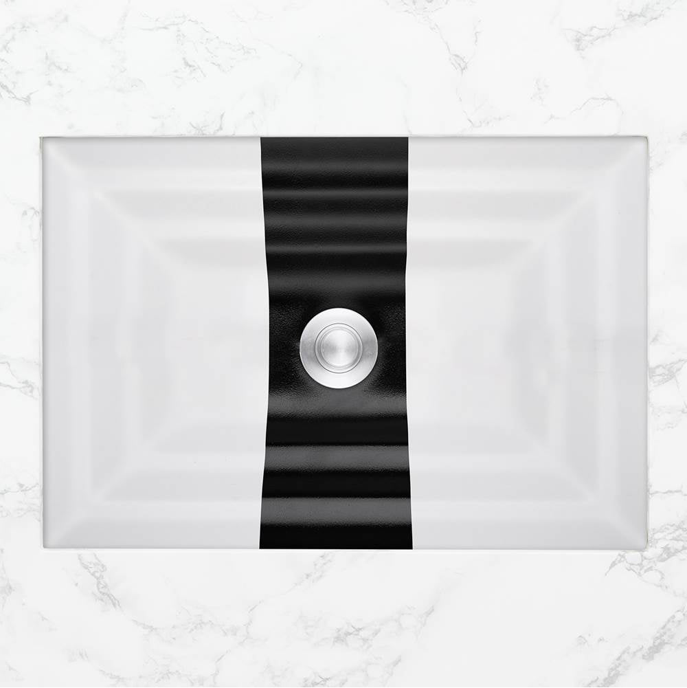 Linkasink - AG12 RIBBON - White Glass with Black accent
