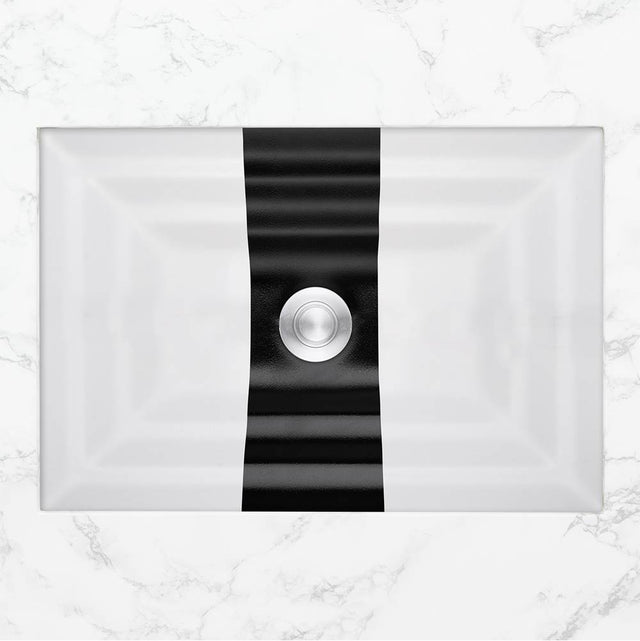 Linkasink - AG12 RIBBON - White Glass with Black accent