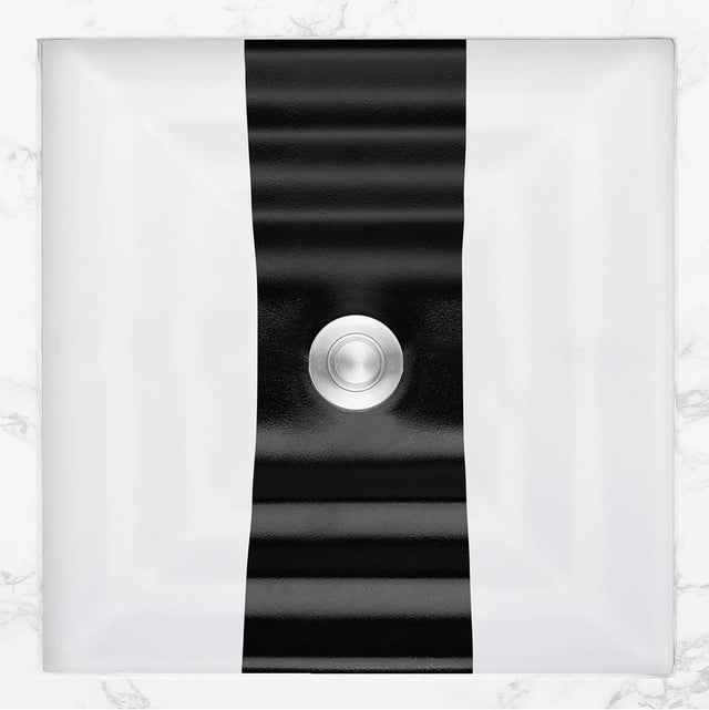 Linkasink - AG12 RIBBON - White  Glass with Black accent