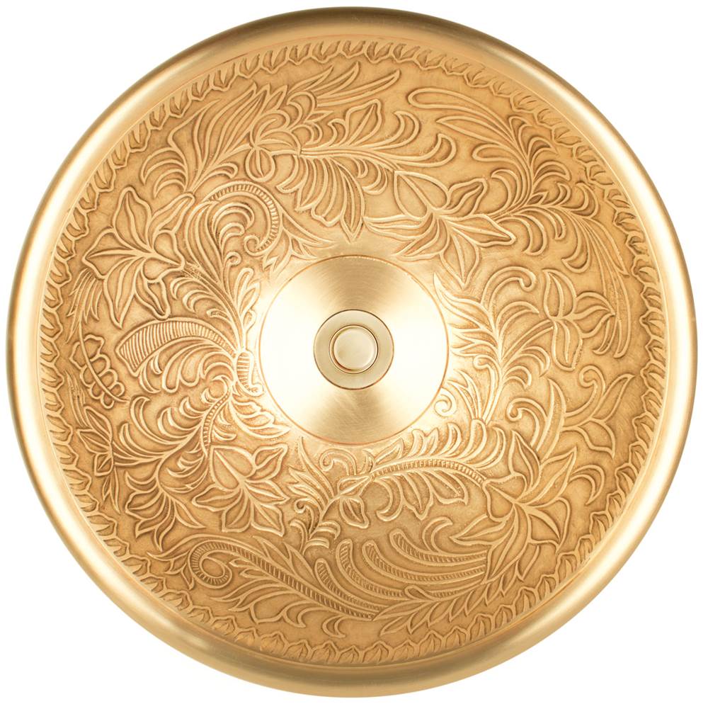 Linkasink - Large Round Botanical - Satin Unlacquered Brass