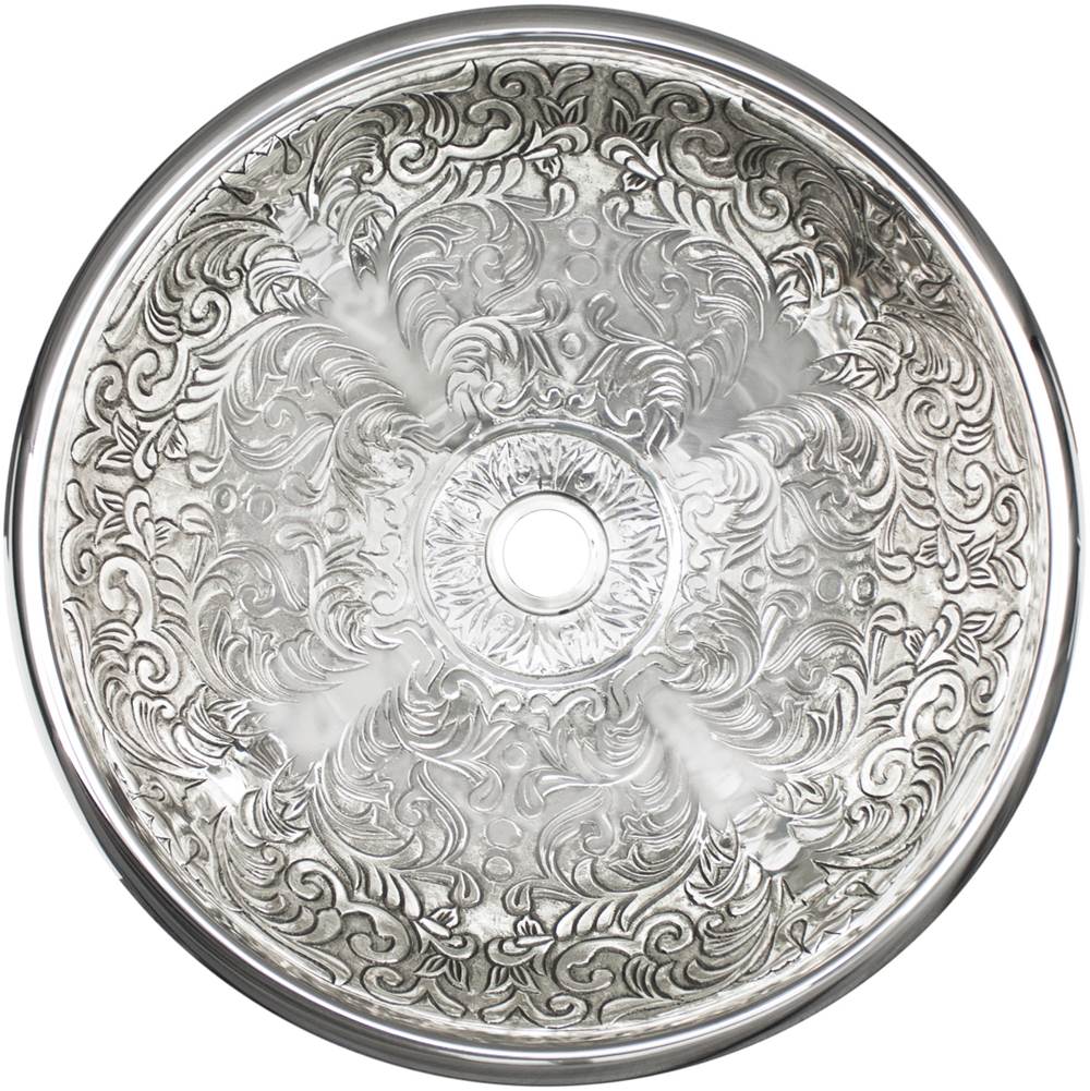 Linkasink - Large Round Brocade - Polished White Bronze