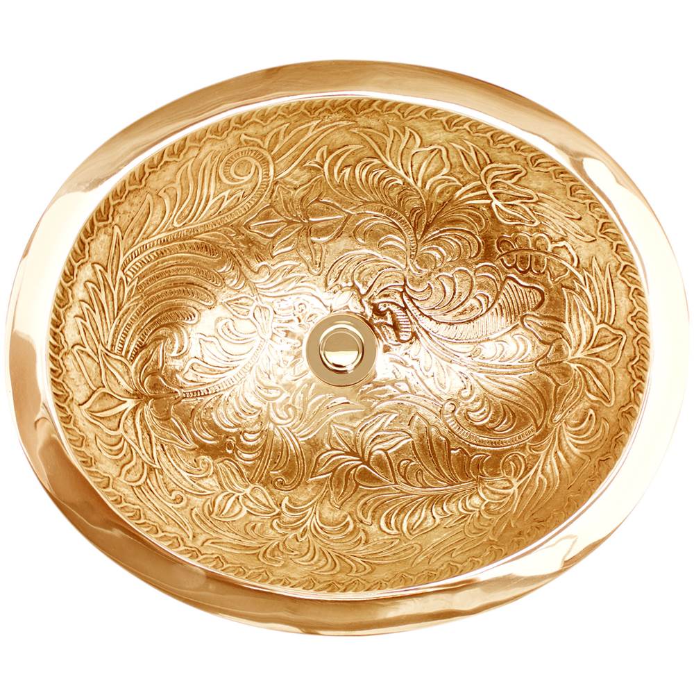 Linkasink - Oval Botanical - Polished Unlacquered Brass
